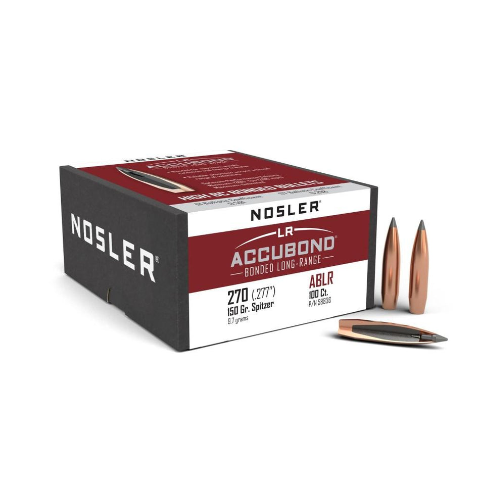 Nosler 270 Cal .277 150gr AccuBond Long Range Reloading Bullets 100ct