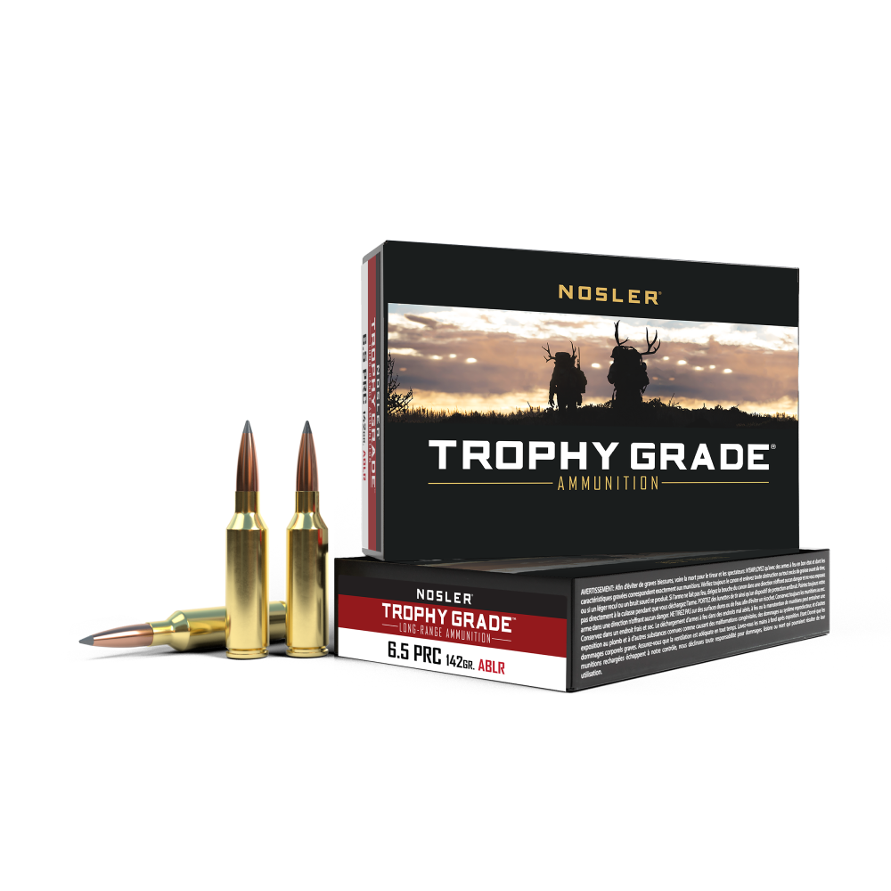Nosler Trophy Grade 6.5 PRC 142 grain Nosler Spitzer AccuBond Long Range ammunition
