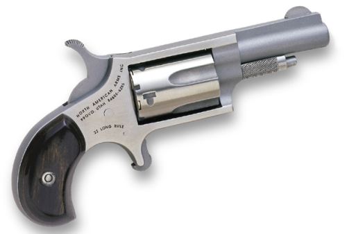 North American Arms 22LLR Mini-Revolver 22 LR 5 Shot 1.63" Stainless Steel Barrel, Frame & Cylinder, Rosewood Birdshead Grip Exposed Hammer