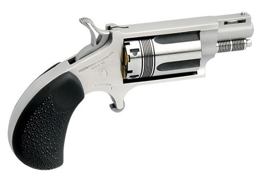 North American Arms 22MSCTW Wasp 22 LR 22 WMR 5 Shot 1.13" Stainless Steel Vent Rib Barrel, Stainless Frame & Cylinder, Black Pebbled Rubber Grip, Exposed Hammer