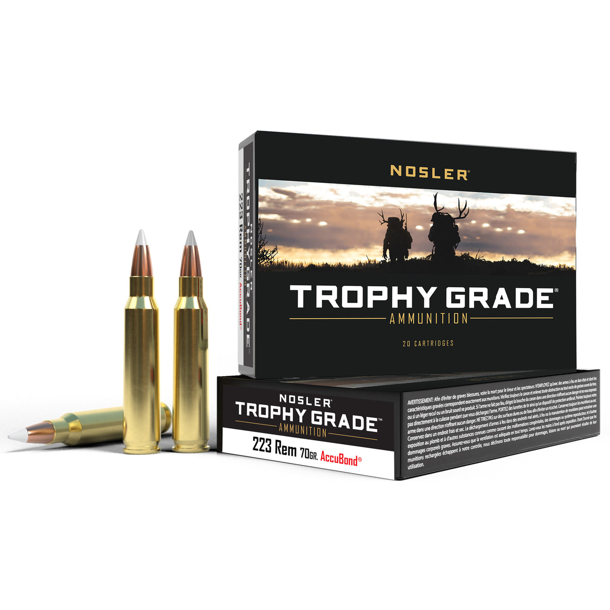 Nosler Trophy Match Grade AccuBond .223 Remington 70 grain Soft Point ammunition