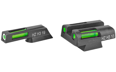 Hi-Viz CZN321 LiteWave H3 Tritium Sight Set for CZ 75/85/P-01, Green Front with White Ring, Green Rear, 24-Hour Illumination