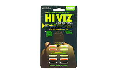 Hi-Viz LWH-KIT 10-Piece Handgun LitePipe Replacement Set, Fits All LiteWave Sights, Green/Red Front and Green/Red/Black Rear