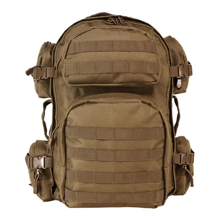 NcStar VISM Tactical Day Pack Tan with MOLLE Webbing and Hydration Bladder Port
