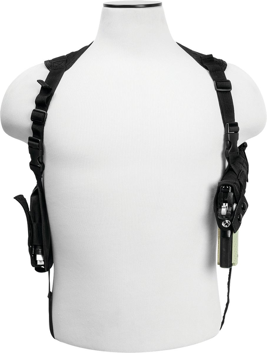 NcSTAR VISM Ambidextrous Shoulder Holster with Double Mag Holder Black