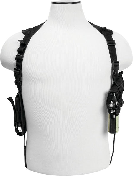 NcSTAR VISM Ambidextrous Shoulder Holster with Double Mag Holder Black