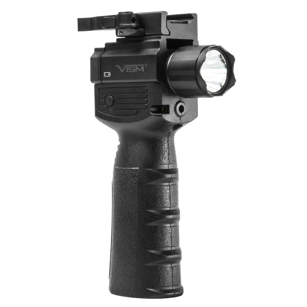NcSTAR VISM Foregrip Weapon Light with Strobe Flashlight and Green Laser 300 Lumen Black