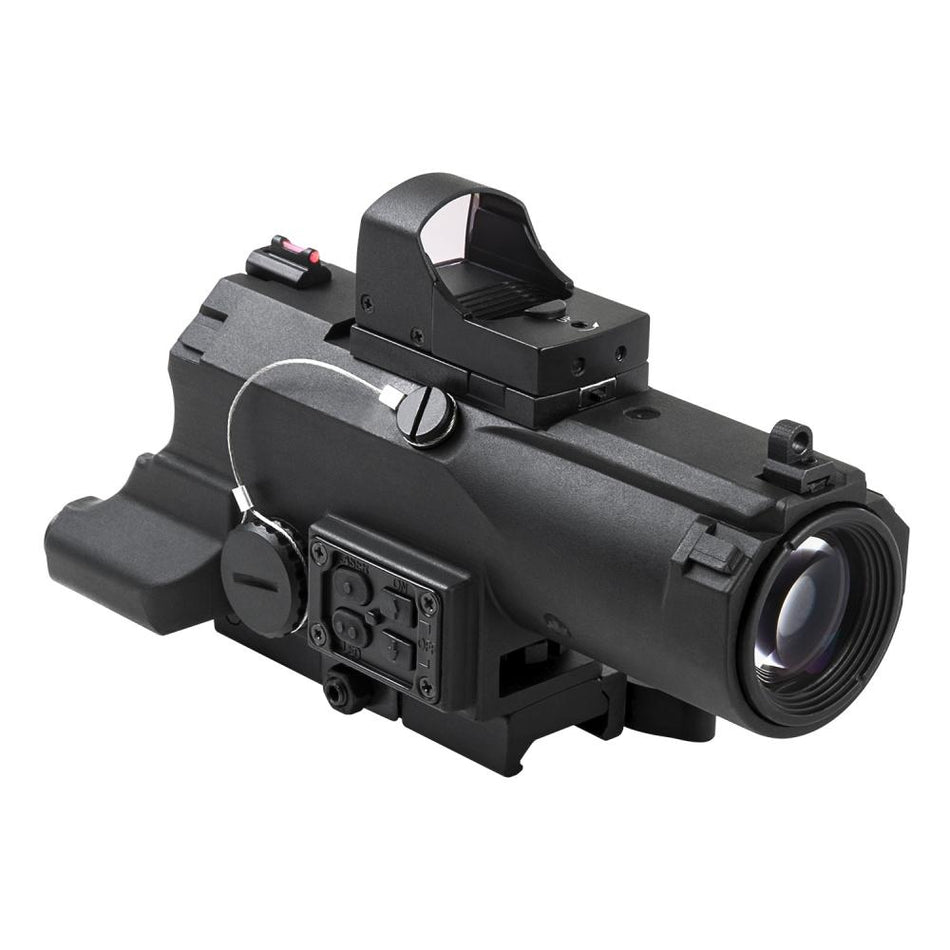 NcStar ECO 4x Combat Optic Scope Laser and Micro Green Dot Combo Black