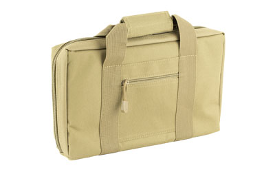 NcSTAR Dual-Compartment Discreet Pistol Case, Tan Nylon, Elastic Mag Loops, Double Zippers CPT2903