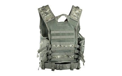 NcSTAR Fully Adjustable Digital Camo Tactical Vest with MOLLE Webbing and Included Pistol Belt, Medium to 2XL