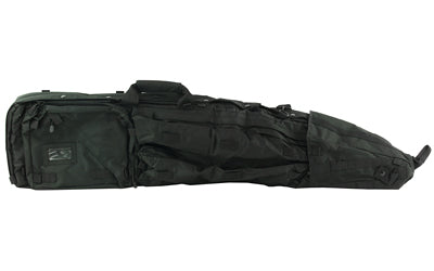 NcSTAR 45 Inch Black Nylon Drag Bag Rifle Case, Padded Panels, Snap Buttons, Backpack Straps