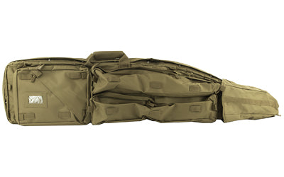 NcSTAR 45 Inch Tan Nylon Drag Bag Rifle Case, Padded Panels, Snap Buttons, Backpack Straps