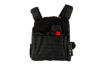 NcSTAR MOLLE Laser Cut Plate Carrier, Black, Medium to 2XL, Padded Straps, Fits 10x12 Plates CVLCPC3050B