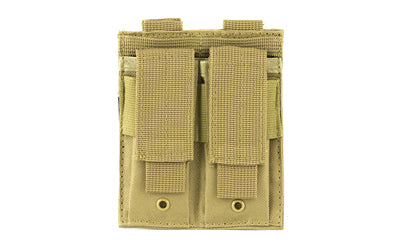 NcSTAR Double Pistol Mag Pouch, Tan, Adjustable Velcro Closure, PALS/MOLLE Webbing CVP2P2931T