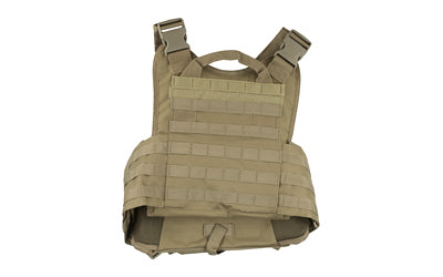 NcSTAR Fully Adjustable Tan Plate Carrier Vest, MOLLE Compatible, 10"x12" Plate Ready CVPCV2924T