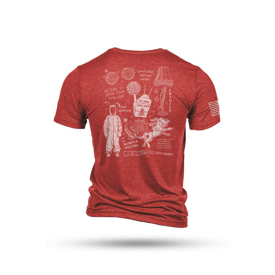 Nine Line Xmas Story Triblend Red M Short Sleeve Graphic Shirt