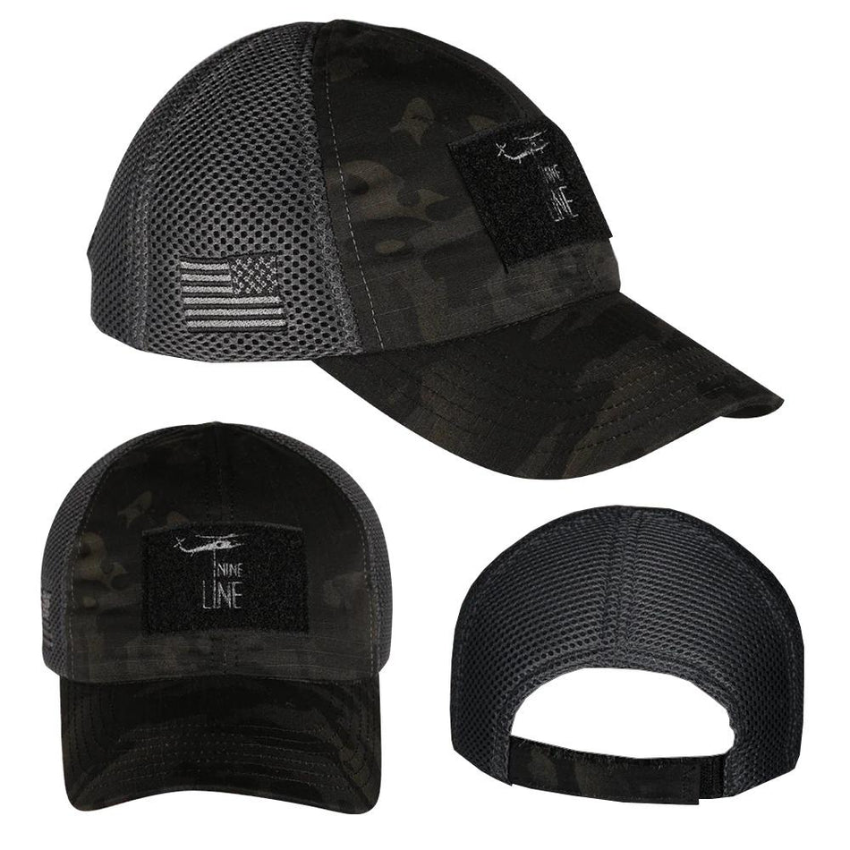 Nine Line Dark American Made One Size Meshback Hat Gray
