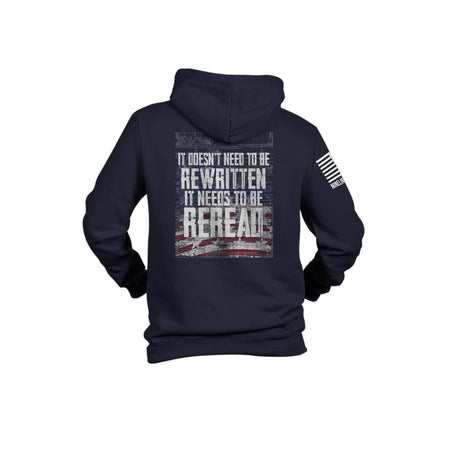 Nine Line Reread Not Rewritten Navy Pullover Hoodie Small