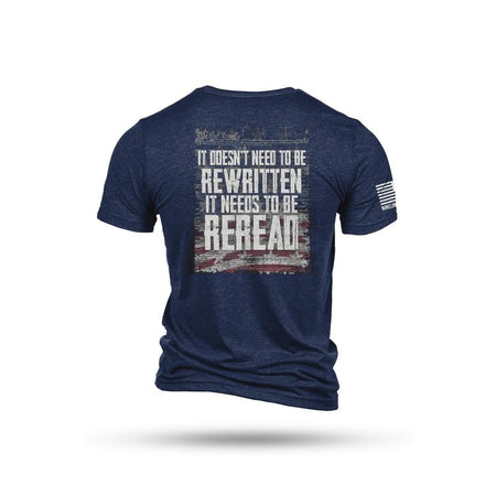 Nine Line Reread Not Rewritten Patriotic T-Shirt Navy S