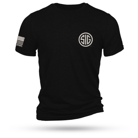 Nine Line Sig Sauer Logo Black S Short Sleeve Graphic T-Shirt