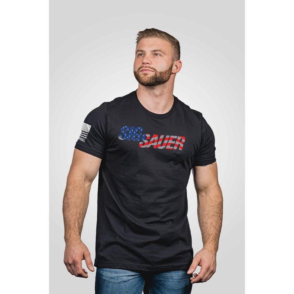 Nine Line Sig Sauer USA Flag S/S Shirt Black Large