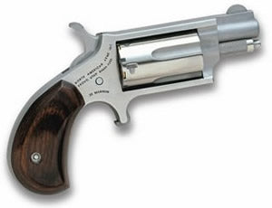 North American Arms 22MS Mini-Revolver *CA Compliant 22 WMR 5 Shot 1.13" Stainless Steel Barrel, Frame & Cylinder, Rosewood Birdshead Grip Exposed Hammer