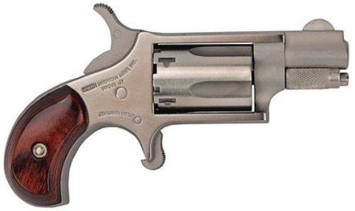 North American Arms 22LR Mini-Revolver *CA Compliant 22 LR 5 Shot 1.13" Stainless Steel Barrel, Frame & Cylinder, Rosewood Birdshead Grip Exposed Hammer
