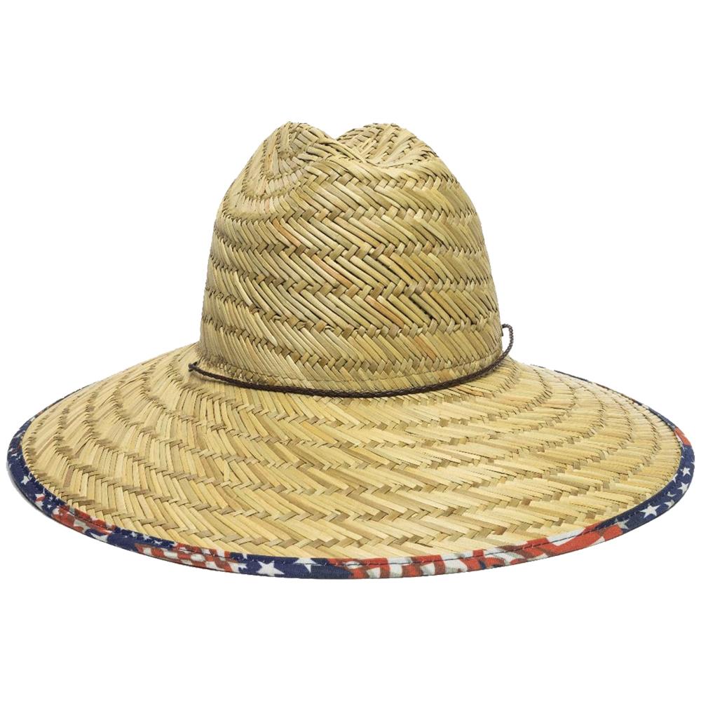 Outdoor Cap Stars and Stripes Natural Straw Brim Cap One Size Fits Most