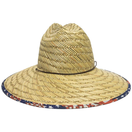Outdoor Cap Stars and Stripes Natural Straw Brim Cap One Size Fits Most
