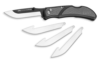 Outdoor Edge RazorSafe EDC Lite Folding Knife with 4 Replacement Blades, Gray/Black RLY30-50C
