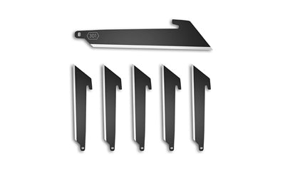 Outdoor Edge 6-Pack 3" Plain Edge Utility Replacement Blades, 420J2 Steel, Black RRU30K-6C