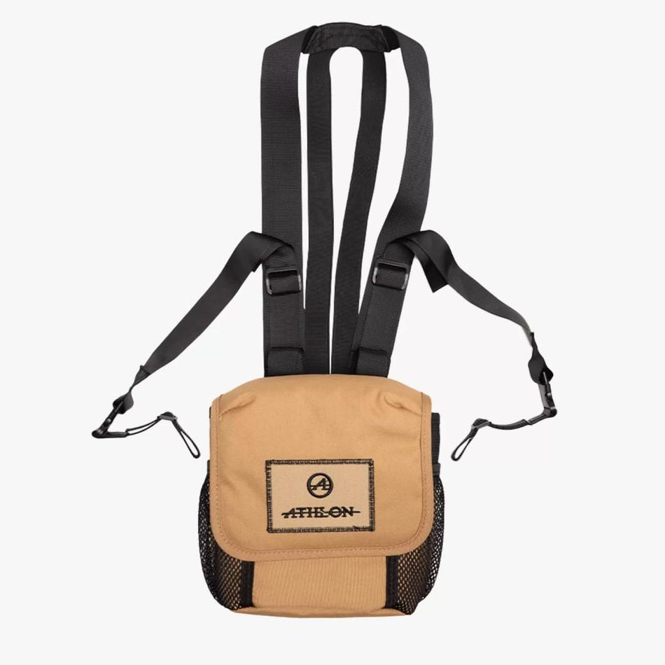 Athlon Compact Binocular Harness Tan Color with All-Day Comfort 4-Point Design