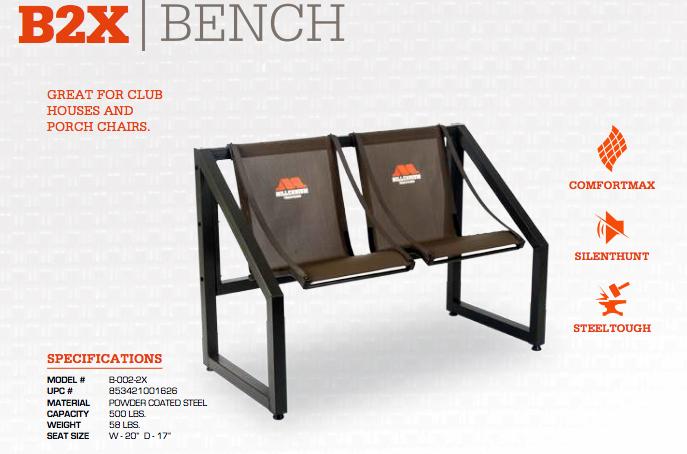 Millennium B2X 2-Person Folding Bench with Polytec Sling Seat