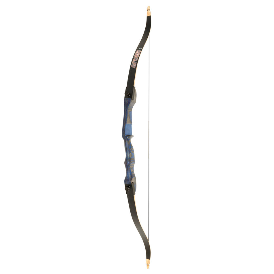 October Mountain Explorer CE Three-Piece Recurve Bow Blue 54 in. 28 lbs. LH