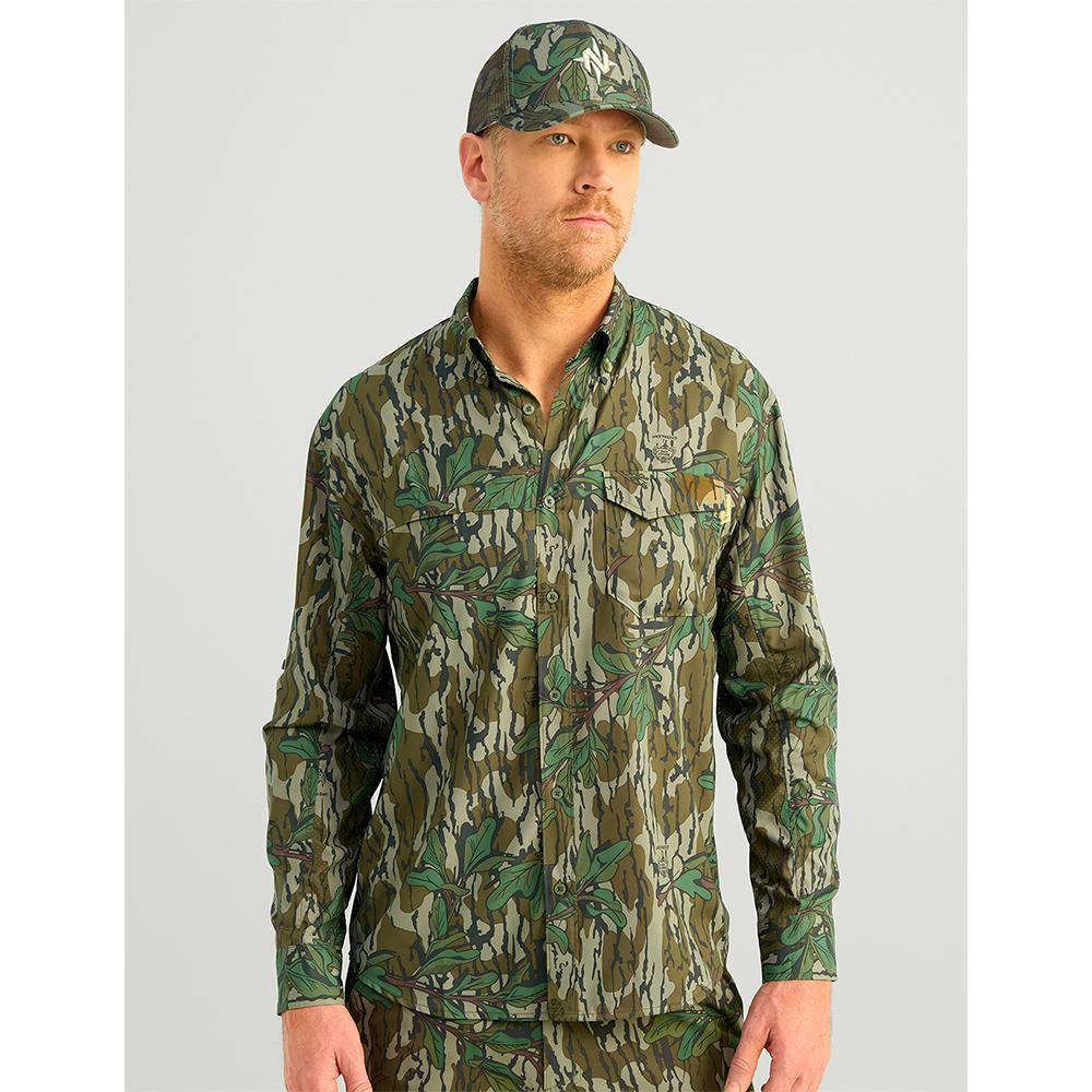 Nomad Ambush UPF 30+ Camo Long Sleeve Shirt Mossy Oak Greenleaf S