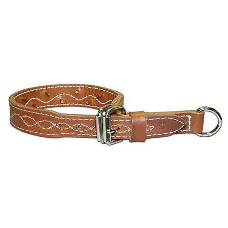 Omnipet Brown Leather Dog Force Collar 1-1/4" Width 17" Length