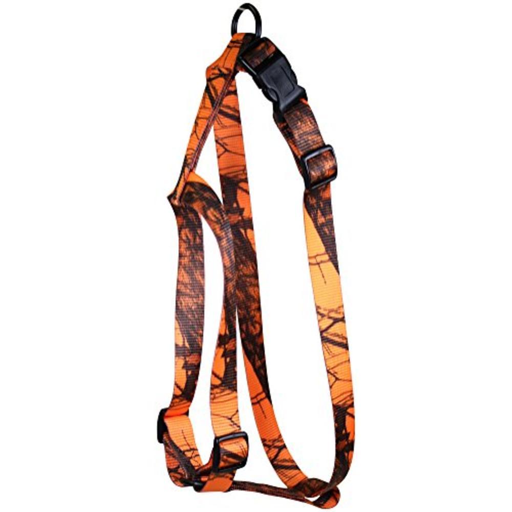 Omnipet Kwik Klip Blaze Orange Camo Nylon Pet Harness 1 Ply 1in Large