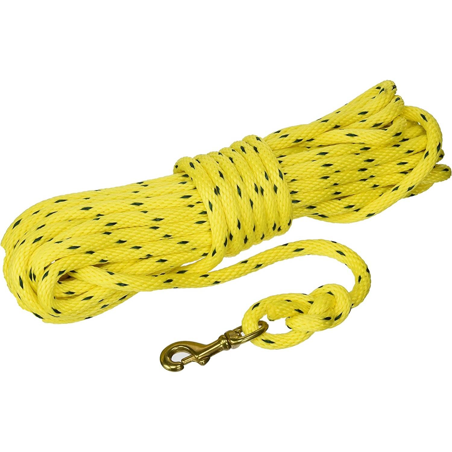 Omnipet 40ft Check Cord Dog Training Lead - Yellow Solid Core