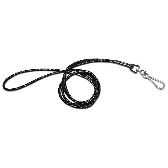 Omnipet Adjustable 27" Black Braided Lanyard with Swivel Clasp