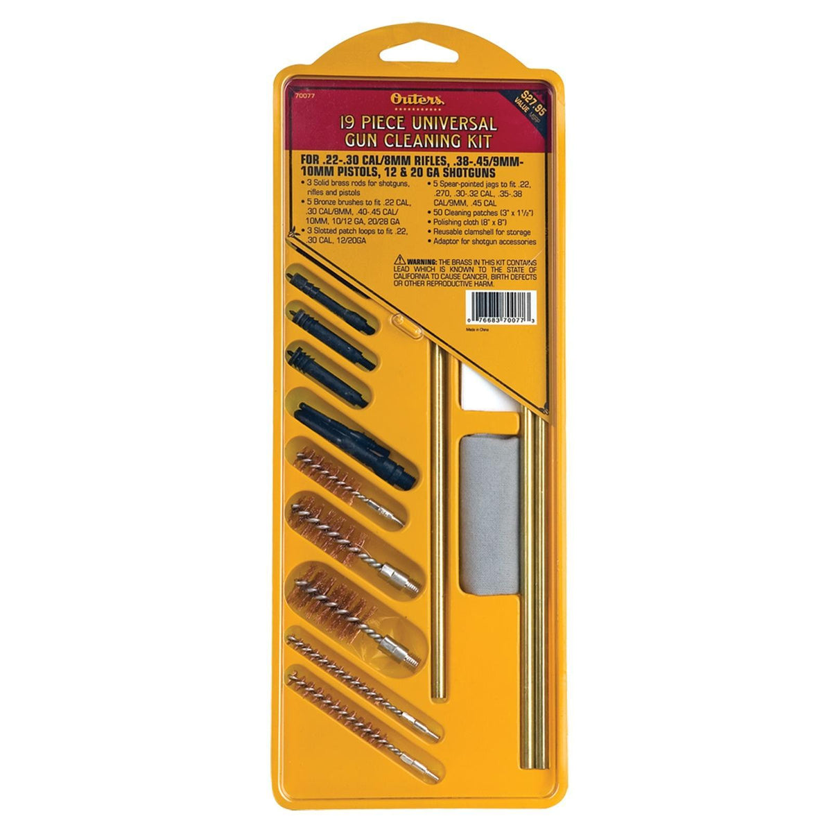 Outers Universal Gun Cleaning Kit 19 Piece Set