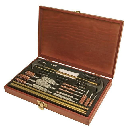Outers Universal Wood Box Gun Cleaning Kit 32 Piece