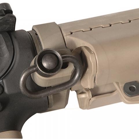 Troy Pro Grade Rifle Sling Adapter FDE - Ambidextrous QD Swivel Mount