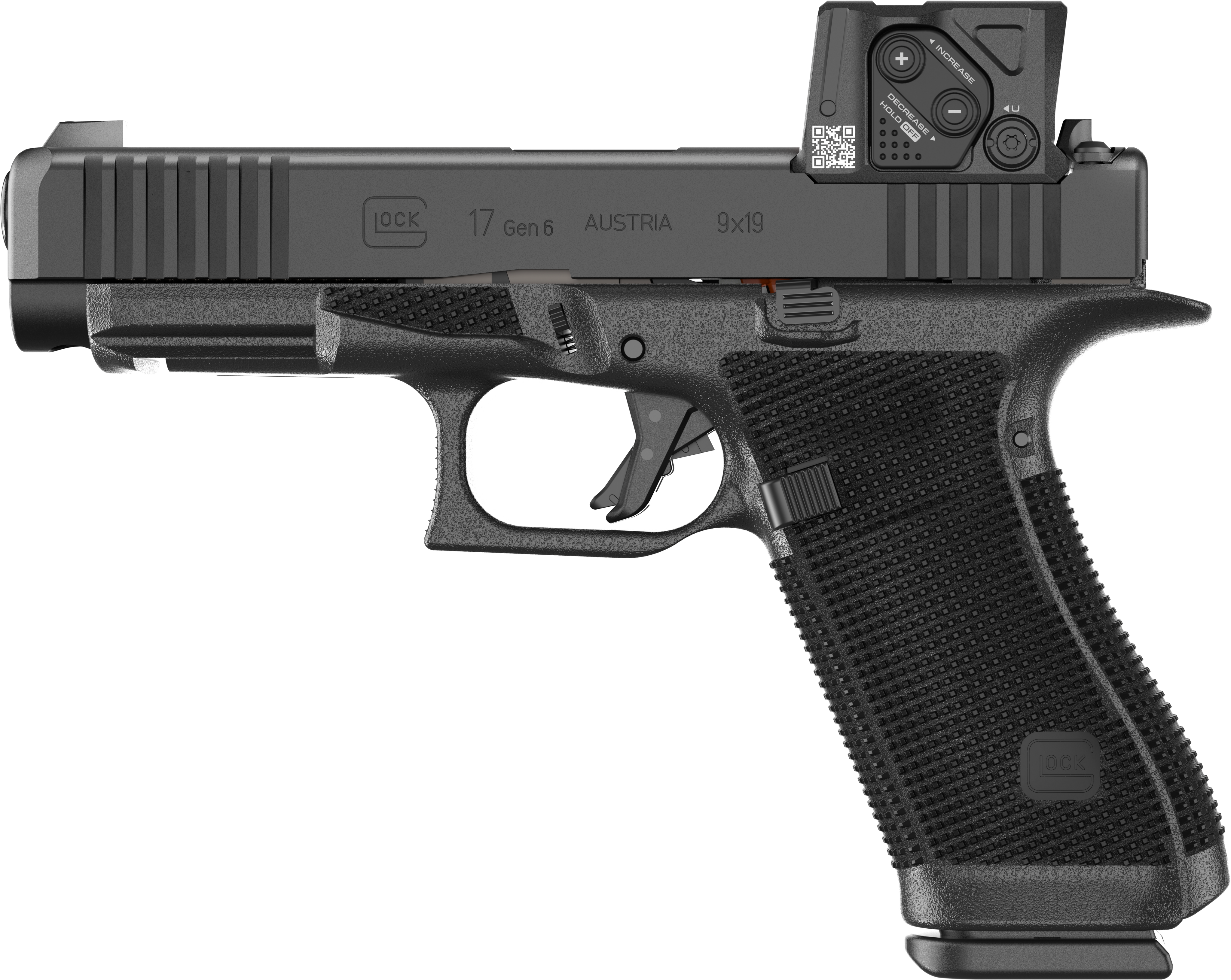 Glock P61750B01DC8A3 G17 Gen6 w/Aimpoint Full Size 9mm Luger 10+1 4.49" Black GMB Barrel, Black nDLC Steel Serrated w/Optic Slide, Black Polymer Frame w/Accessory Rail, Interchangeable Backstrap Grip,