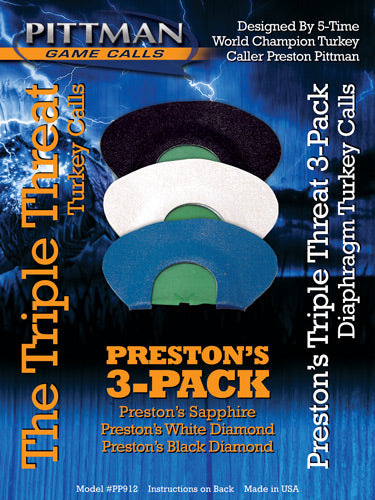 Triple Threat Combo Diaphragm Call Pack by Pittman Game Calls