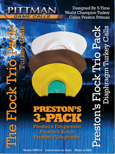 The Flock Trio Diaphragm Turkey Call Pack by Pittman Game Calls