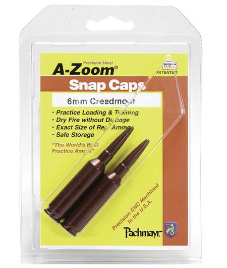 A-ZOOM 6mm Creedmoor Inert Snap Cap Set 2 Pack Dry Fire Training