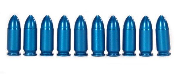 A-Zoom 9mm Luger Blue Aluminum Snap Caps for Safe Dry Fire Practice 10/pk