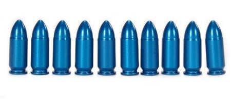 A-Zoom 9mm Luger Blue Aluminum Snap Caps for Safe Dry Fire Practice 10/pk