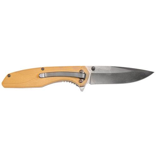 Smith & Wesson 1084312 Finger Flipper Folding Knife 3-1/2" Drop Point FDE