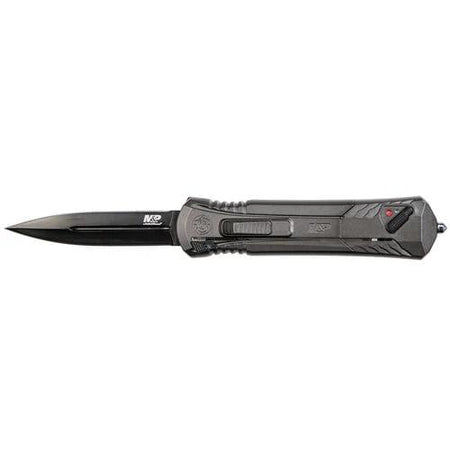 Smith & Wesson M&P OTF 3.74" Spear Tip Knife Grey Aluminum Handle with Glass Breaker